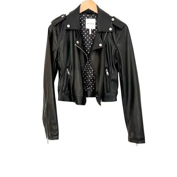 Anthropologie Avec Les Filles Faux Leather Jacket Black Size XS - Picture 5 of 13
